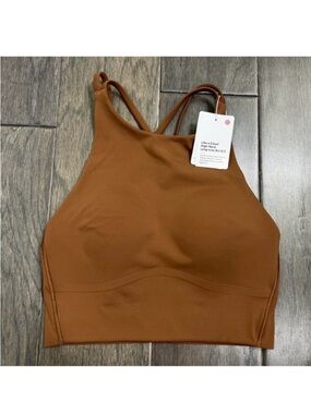 Lululemon NWT Like a Cloud High-Neck Longline Bra Roasted Brown
